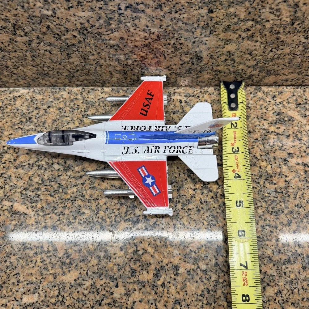 VTG 2003 Toysmith F-16 U.S. Air Force Fighter Jet Airplane Pull Back&Go Toy 1:72